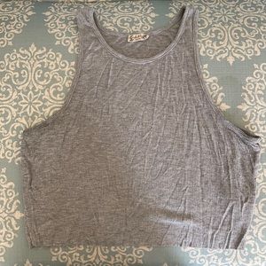 Free People Soft High Neck Ribbed Crop Top